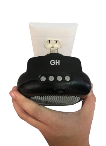 Good Housekeeping Wall-Mount Indoor Mini Space Heater w/ Thermostat & Remote, 750W, Black - color: Black