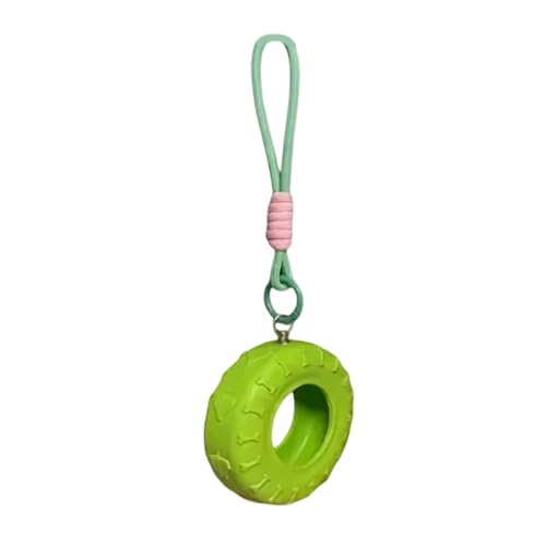 Silicones Tire Swing Toy with Adjustable Chain Fun Silicones Tire Hammock Toy for Small Pet Cage Entertainment - color: Green