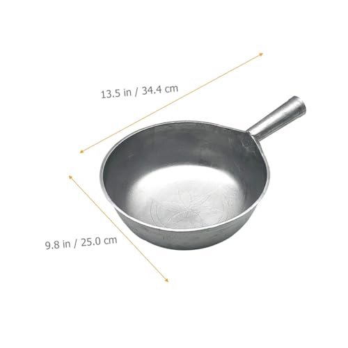 Antique Large Aluminum Feed Spoon Deep Water Ladle Short Handle Retro Water Scoop for Livestock and Kitchen Use Style