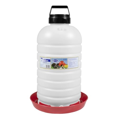 FARM-TUFF Hanging Chicken Waterer, 7 Gallon Capacity - Durable BPA-Free Plastic Poultry Fountain with Top Fill Design - Automatic Water Dispenser for Chickens, Ducks, Turkeys & Game Birds
