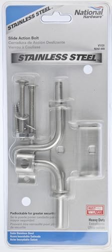 National Hardware N342-659 Sliding Bolt Door and Gate Latch, 0, Stainless Steel (Pack of 10) - size: 0 (Pack of 10)