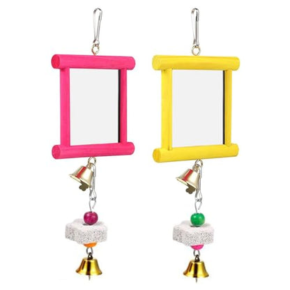 Chicken Mirror Swing - Chicken Toy Mirror |Chicken Mirror Beak Grinding Enrichment, Chicken Coop Mirror Swing, Coop Enrichment Mirror Pecking Toy, Safe Roosters Poultry Entertainment Accessories for Y