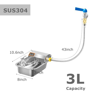 Automatic Water Dispenser for Dog,Heavy Duty Stainless Steel Water Bowl Dispenser,3L Water Feeder for Horse,Dog,Cat and Other Livestock