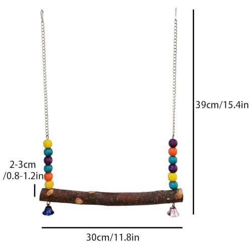 Bird Perch Toy, Natural Wooden Stand for Chick, Handmade Chicken Coop Swing for Training, Chicken Coop Accessories for Lovebird, Conure, Cockatiel, Parrot, Hens,Bird (L) - size: L