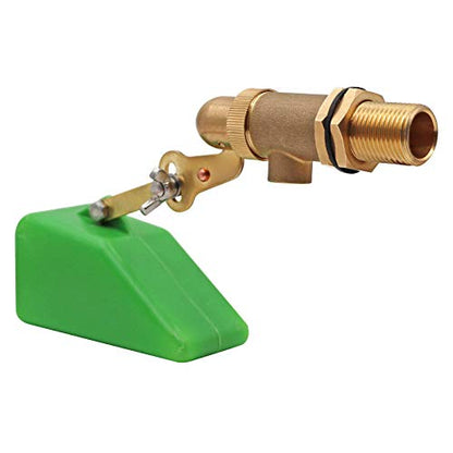 1/2 Inch Brass Valve with Plastic Float Water Float Valve with Adjustable Arm Automatic Fill Float Ball Valve for Water Tank Fountains Livestock Waterer
