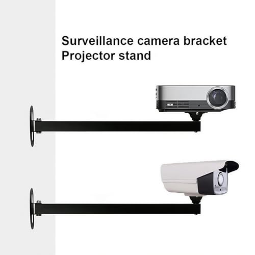 Long Arm Security Camera Bracket | 180° Rotatable Corner Mount | Universal Camera Holder | Metal Wall Mounting Bracket for CCTV Surveillance Cameras | Black Spray Paint Finish (7.87" Duckbill)