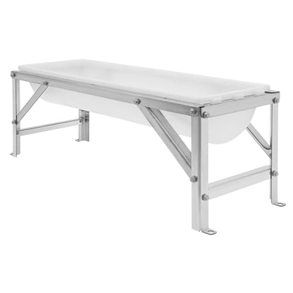 Livestock Feed Trough with Stand, 35L/9.25Gal Capacity Livestock Water Trough with Triangular-Structure Stand 39" Long Portable Farm Animal Feeder for Calves, Pigs, Sheep and Horses (White) - color: White