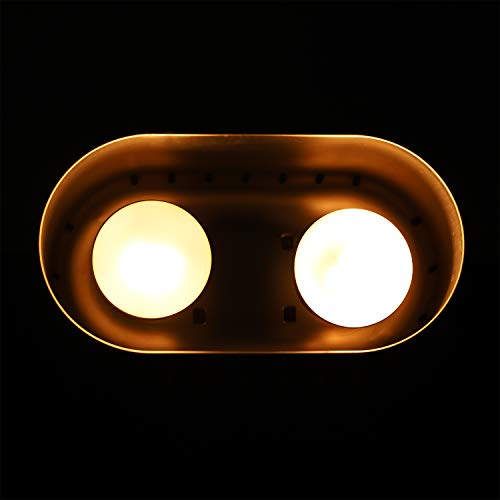 DXOPHIEX 15inch Dual Reptile Light Fixture, Max 150W Dual Reptile Heat Lamp with Separate Switches, Double Dome Lamp UVB Light Fixture for Bearded Dragon, Turtles, Snake and Lizard Terrarium - size: 15inch with fixture only