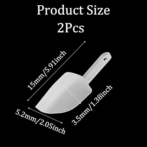 2Pcs Plastic Ice Scoop, Kitchen Scooper for Ice Maker, Ice Bucket, Bar, Freezer, Pet Food, Candy, Coffee Beans, Utility Food Scoop for Home, Party, Wedding, Restaurant (Transparency) - color: Transparency