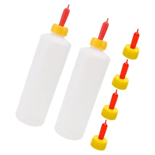 MERRYHAPY 2sets Goat Milk Bottle Livestock Feeding Bottles for Cows Sheep Goats Small Nipple for Daily Farm Use