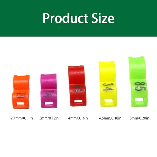 100Pcs 5mm Coturnix Quail Leg Bands Baby Chick Leg Bands Pigeon Bands Chicken Leg Bands Rings Green 3mm - color: Green, size: 3mm