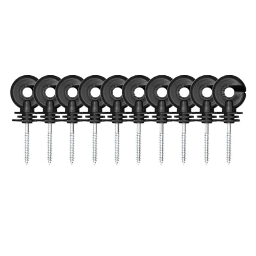 Electric Fencing Ring Insulators Electric Fence Insulators Screw in for Wood Post Easy Install Ranch Farm Fencing Supplies All Weather(10pcs) - color: 10pcs