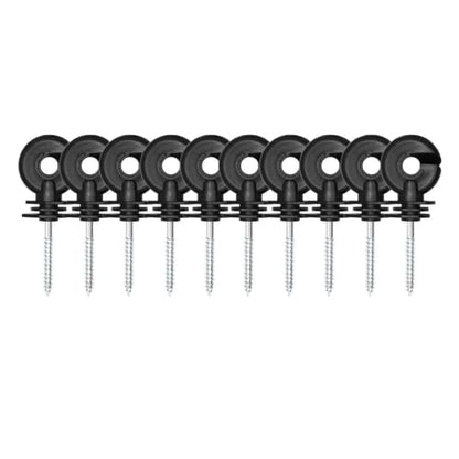 Electric Fencing Ring Insulators Electric Fence Insulators Screw in for Wood Post Easy Install Ranch Farm Fencing Supplies All Weather(10pcs) - color: 10pcs