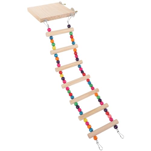 FRCOLOR 2pcs Bird Ladder Toy with Platform for Parrots and Birds Easy to Install Natural Wood and Climbing Activities