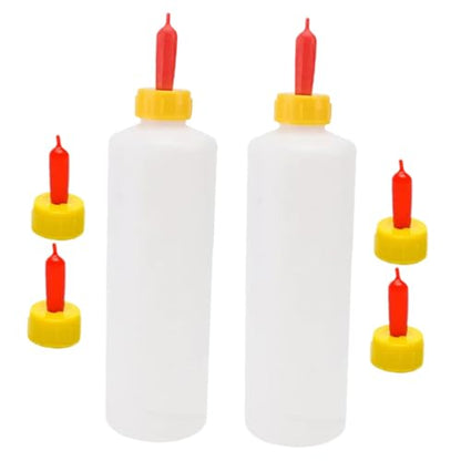 Mipcase 2sets Kitten Milk Replacement Bottle Small Animal Milk Feeders Replaceable Nipples for Calves Puppies Goats Sheep