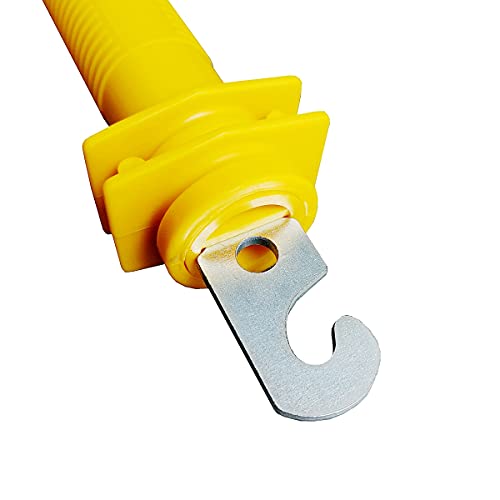 QMARK Electric Fence Gate, Electric Fence Handles, Insulated Plastic Handle, Rubber Gate Handle 6 Pack- Yellow