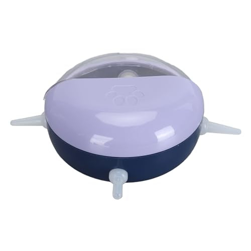 Semme Pet Milk Bowl with 5 Nipples Breathing Device for Kittens Puppies Small Animals Safe Feeder with Lid (Purple) - color: Purple