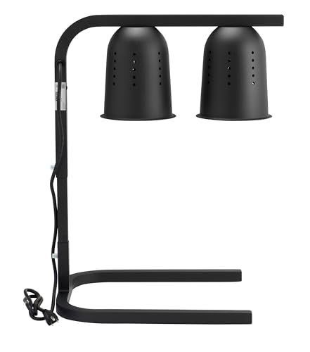 Kratos Commercial Countertop Food Heat Lamp|Freestanding Two Bulb Warmer | Black Countertop Heat Lamp for Food |120V, 500W | Adjustable Height Design | ETL Certified (31M-004) - size: 2 Bulb-Black