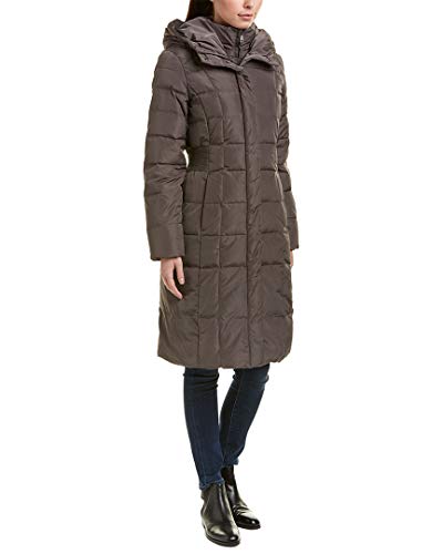 Cole Haan Women's Long Quilted Puffer Coat Down Jacket - color: Carbon, size: X-Large