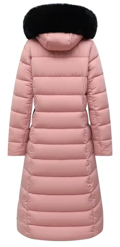 MOERDENG Women's Waterproof Long Winter Coat Thickened Down Alternative Jacket Warm Puffer Jacket Parka - color: Pink, size: Small