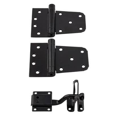 National Hardware N343-475 Self-Closing Gate Kit with Black Steel Hinges and Latch for Wood Vinyl Steel Gates 50 lbs Capacity WeatherGuard Protection Mounting Hardware Included - size: 0