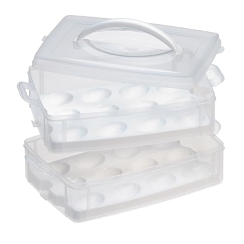 Snapware (2-Layer,24 Eggs Plastic Detachable Deviled Egg Carrier Storage Container With Lid and Handle,Freezer Dishwasher Microwave Safe,(Pack of 6) - size: Medium (Pack of 6)