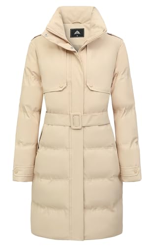 MOERDENG Women's Waterproof Long Winter Coat Warm Puffer Jacket Thickened Down Parka Maxi Coat