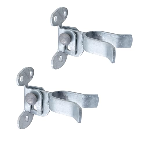 VIVIDA 1-3/8" Wall Mount Latch, Chain Link Fence Flat Back Gate Latch for 1-3/8" Gate Frame, Galvanized Steel, with Padlock Hole, Mounts to Wooden Fence Post or Wall, 2 PCS - size: 1-3/8" (2 PCS)