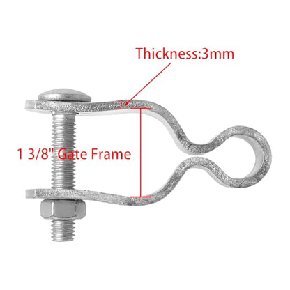 2-Pack T-Post Gate Hinge Kit, Heavy Duty 1-3/8" U-Bolt Clamps, Chain Link Fence Gate Hinge for Metal Posts & Chain Link Gates – Farm & Backyard Use