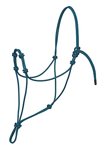 Weaver Leather Silvertip Four Knot Rope Halter, Blue/Black, Average