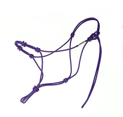 Four Knot Rope Halter and 12 Foot Lead Rope Training Set (Purple, Large) - color: Purple, size: Large