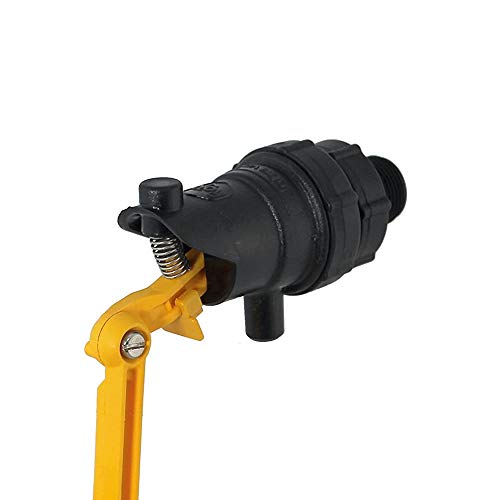 Jobe Valves J-RJV0075HF Rojo High-Flow Low-Pressure Float Valve, 4.9"-Wide Float, 3" Extension Arm, 20L/Min, 75PSI, 3/4" NPT Inlet, Yellow/Black