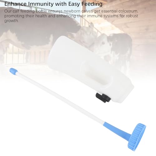 Naroote Calf Milk Bottle, Feeding Colostrum Immune System, 2.5L Farm Animal Nursing Bottle with Control Valve, Biteproof Food Grade Plastic, Ergonomic Handle for Calves & Lambs