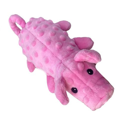 Squeaky Dog Toys Plush Dog Toy with Crinkle Paper Stuffed Durable Dog Chew Toys for Small Middle and Large Dogs Pig Pink - color: Pig Pink
