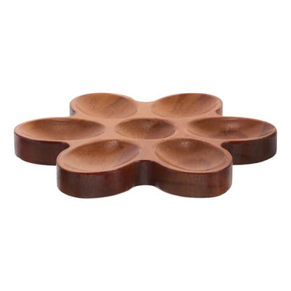 KICHOUSE Rustic 7-grid Wooden Egg Storage Tray Egg Holder Counter Countertop Skelter Large Storage Organizing Tray