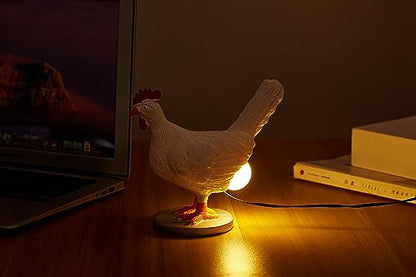 Chicken Egg lamp,3D Chicken Table lamp,Lifelike LED Egg lamp,Resin Chicken Egg Night Light with USB (Chicken Egg lamp)