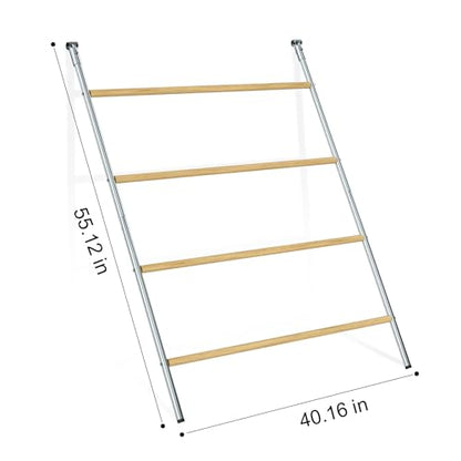 YUMEKA 55" Large Chicken Roosting Bars for Coop, Sturdy Metal Chicken Perch Ladder, Wood Roosting Stand for Hens & Roosters, Chicken Run Accessories & Toys for Backyard Poultry