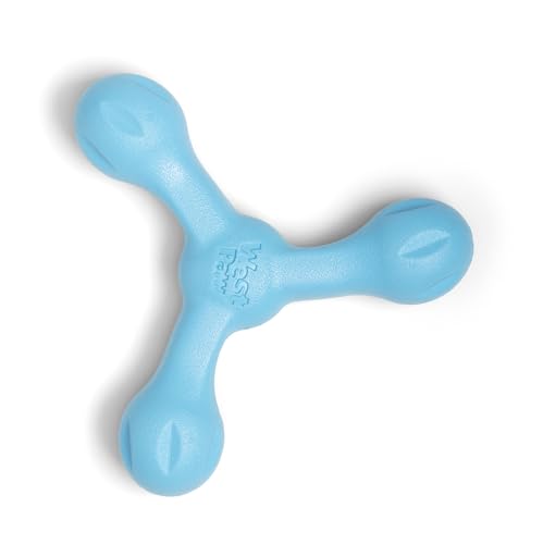 WEST PAW Zogoflex Air Skamp Tug-of-War Stick Dog Chew Toy – Hollow, Squishy Interactive Toy for Dogs, Puppies – for Chewing, Catch, Carry, Fetch, Dishwasher Safe, Latex-Free, Large 8.5", Aqua Blue - color: Aqua Blue