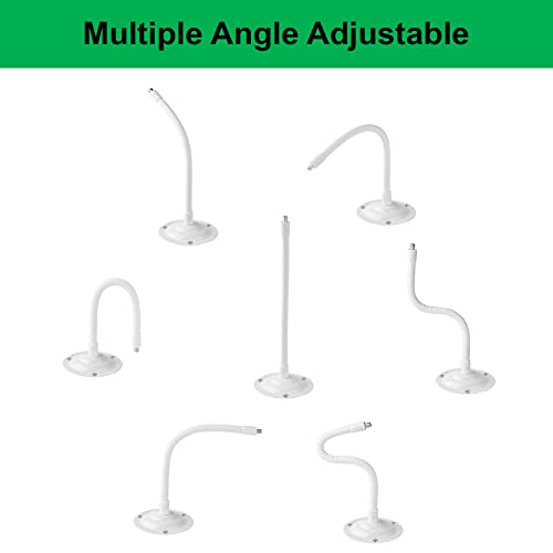 Mippko 2 Pack Camera Flexible Wall Mount Holder Compatible with Arlo/Blink/Reolink/Nest/Wyze/SimpliSafe Camera,Adjustment 8 inch Long Gooseneck Arm with Metal Base,1/4"-20 Threaded Screw,White - color: White