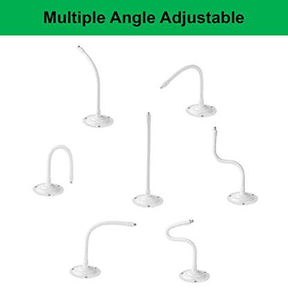 Mippko 2 Pack Camera Flexible Wall Mount Holder Compatible with Arlo/Blink/Reolink/Nest/Wyze/SimpliSafe Camera,Adjustment 8 inch Long Gooseneck Arm with Metal Base,1/4"-20 Threaded Screw,White - color: White