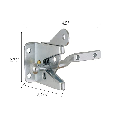 Design House 189407-GS Self-Locking Heavy Duty Gate Latch 2-Pack Galvanized Steel - color: Galvanized Steel, size: 2-Pack Gate Latch or Lock