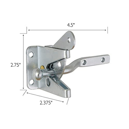 Design House 189407-GS Self-Locking Heavy Duty Gate Latch 2-Pack Galvanized Steel - color: Galvanized Steel, size: 2-Pack Gate Latch or Lock