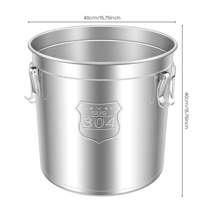 304 Stainless Steel Airtight Canister, 12.68Gal Large Rice Storage Container with Handles & Lid, Food Storage Container for Flour Coffee Bean Tea Grain