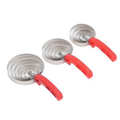 Yosoo Stainless Steel Horse Curry Comb 3 Pack 4 5 6 Double Sided Multipurpose Grooming Brush for Cattle Goat Dogs with Soft Handle