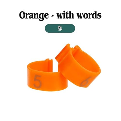 200 Pcs 16Mm Chicken Duck Leg Rings with Number Animal Identification Tool for Poultry Sign Foot Loop Buckle Clip Farm Supplies(S-Orange) - color: S-Orange