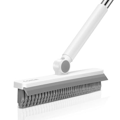 SetSail Grout Cleaner Brush with Long Handle, V-Shaped Floor Scrub Brush Swivel Grout Brush Stiff Bristle Floor Grout Scrubber for Bathroom, Tile Line, Crevice, Kitchen, Wall, Deck, Garage, White Grey - color: Grey White