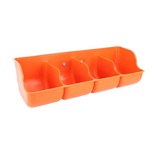 Smooth Plastic Small Piglet Feeder, Multi-Compartment Water Trough with Semi-enclosed Design, Livestock Feed Trough for Duck, Chicken(Orange L46.5cm/18.3") - size: Orange L46.5cm/18.3"