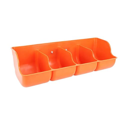 Smooth Plastic Small Piglet Feeder, Multi-Compartment Water Trough with Semi-enclosed Design, Livestock Feed Trough for Duck, Chicken(Orange L46.5cm/18.3") - size: Orange L46.5cm/18.3"