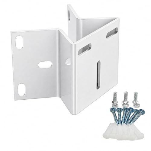 Outdoor Security Camera Corner Mount, White Metal Bracket, 1 Pack | 90-degree clamp, 2.2-4.3 in diameter range, eaves and stairwell placement, hardware included - size: 1 Pack