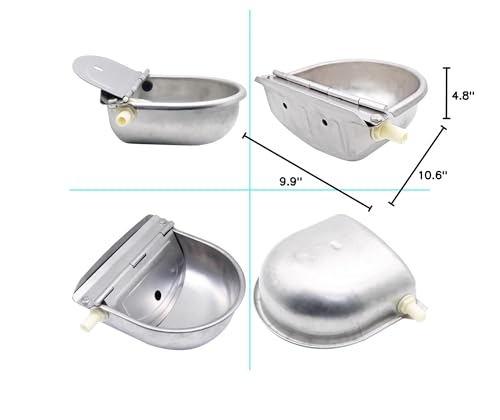 Automatic Animal Water Bowl with Float Valve, 304 Stainless Steel Livestock Water Dispenser for Dog Horse Goat Pig Cow Livestock Water Bowl Kit Includes Bowl, Pipe, 2 Valves, Quick Connector Adapter - size: Automatic Stainless Steel Waterer